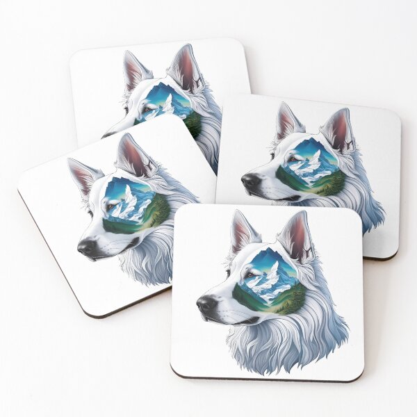 Item preview, Mountain Silhouette of a White Swiss Shepherd designed and sold by GoodyPaws.