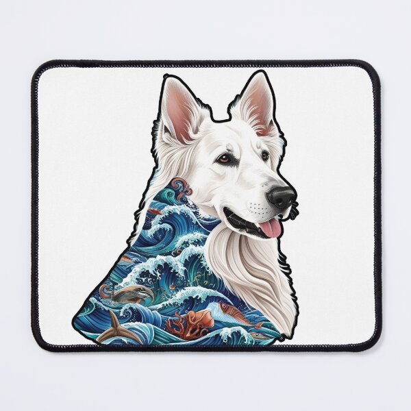 Item preview, Ocean Silhouette of a White Swiss Shepherd designed and sold by GoodyPaws.