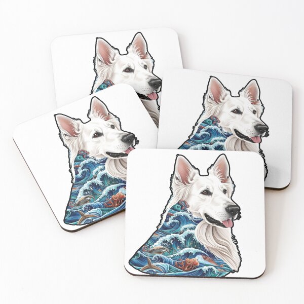 Item preview, Ocean Silhouette of a White Swiss Shepherd designed and sold by GoodyPaws.