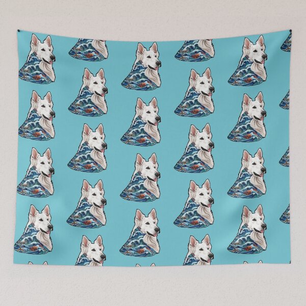 Item preview, Ocean Silhouette of a White Swiss Shepherd designed and sold by GoodyPaws.