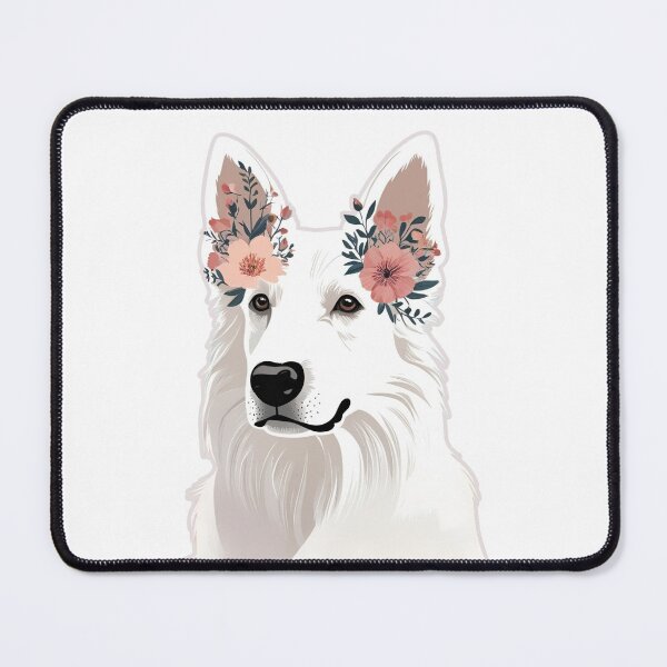 Item preview, Floral Silhouette of a White Swiss Shepherd designed and sold by GoodyPaws.
