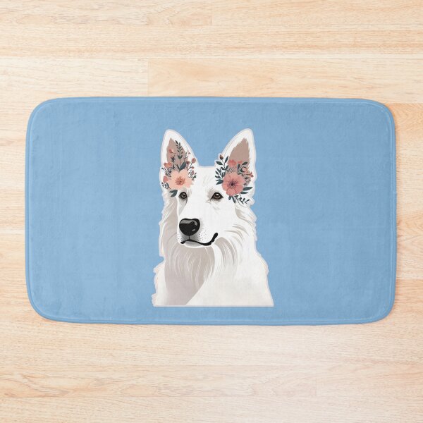 Item preview, Floral Silhouette of a White Swiss Shepherd designed and sold by GoodyPaws.