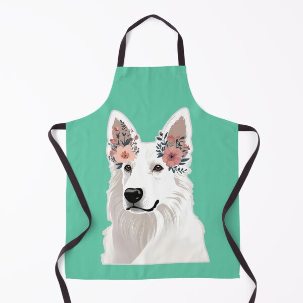 Item preview, Floral Silhouette of a White Swiss Shepherd designed and sold by GoodyPaws.