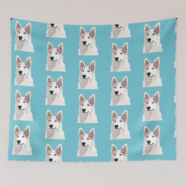 Item preview, Floral Silhouette of a White Swiss Shepherd designed and sold by GoodyPaws.