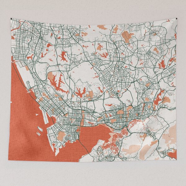Item preview, Shenzhen City Map of Guangdong, China - Bohemian designed and sold by deMAP.