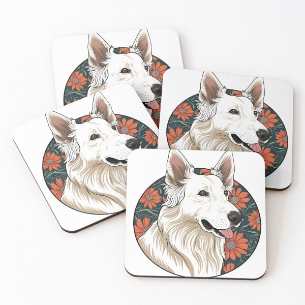 Item preview,  Floral Silhouette of a White Swiss Shepherd designed and sold by GoodyPaws.