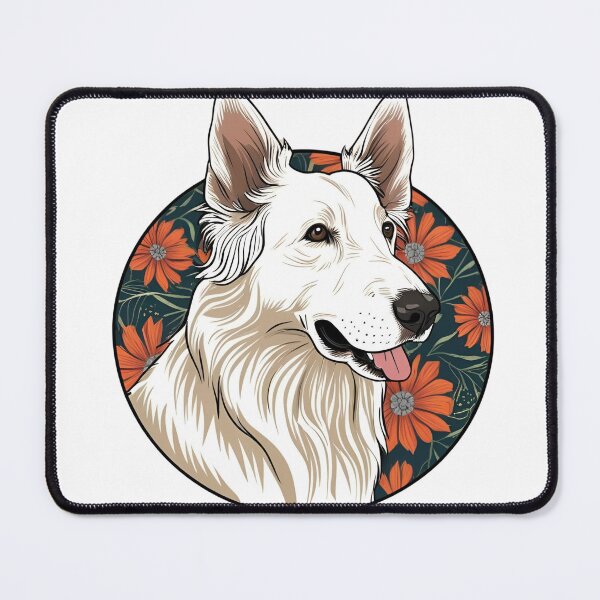 Item preview,  Floral Silhouette of a White Swiss Shepherd designed and sold by GoodyPaws.