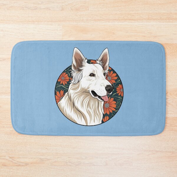 Item preview,  Floral Silhouette of a White Swiss Shepherd designed and sold by GoodyPaws.
