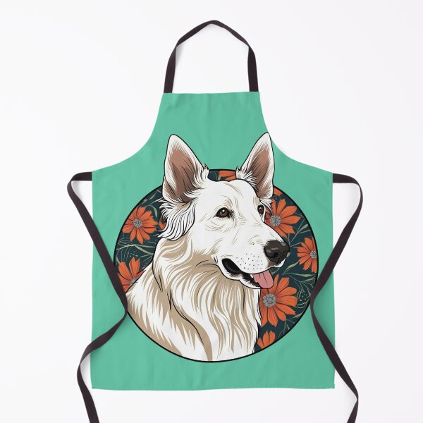 Item preview, Floral Silhouette of a White Swiss Shepherd designed and sold by GoodyPaws.