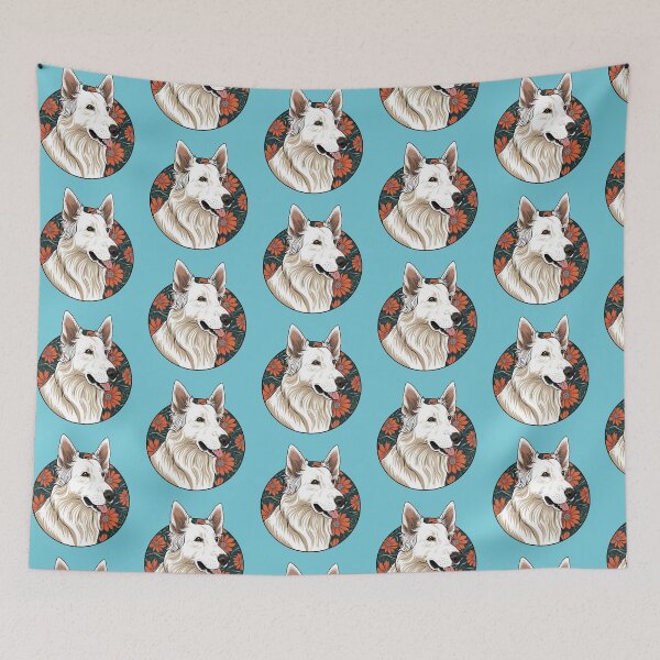 Item preview,  Floral Silhouette of a White Swiss Shepherd designed and sold by GoodyPaws.
