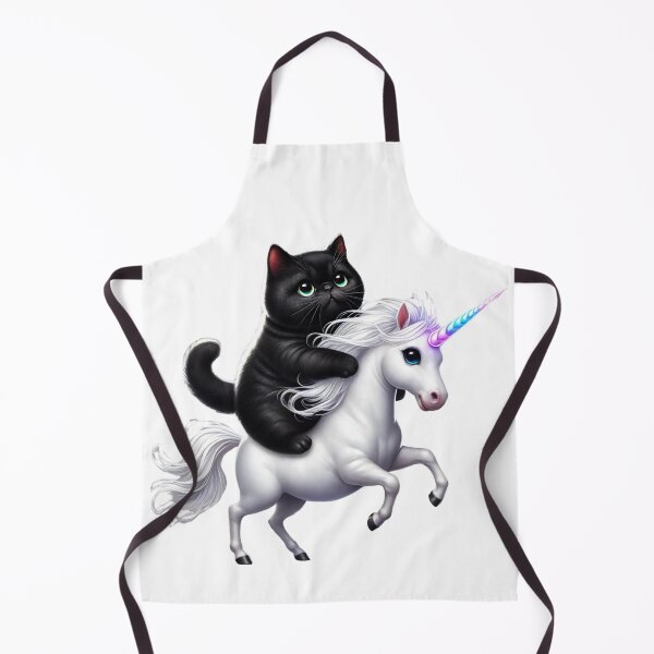Item preview, Chubby Black Cat Riding a Unicorn – Cute Fantasy Cat Design for T-Shirts, Stickers, and Magical Gifts designed and sold by teetomorrow83.