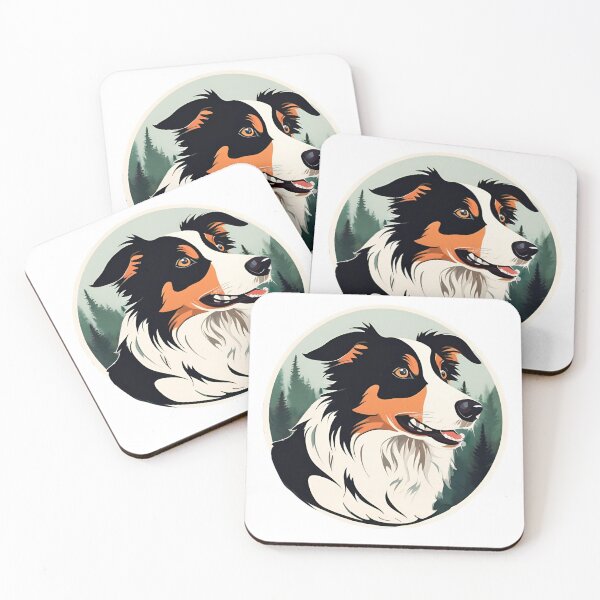 Artikelvorschau, Waldsilhouette eines Border Collies entworfen und verkauft von GoodyPaws.