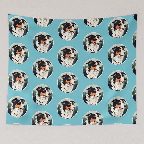 Artikelvorschau, Waldsilhouette eines Border Collies entworfen und verkauft von GoodyPaws.
