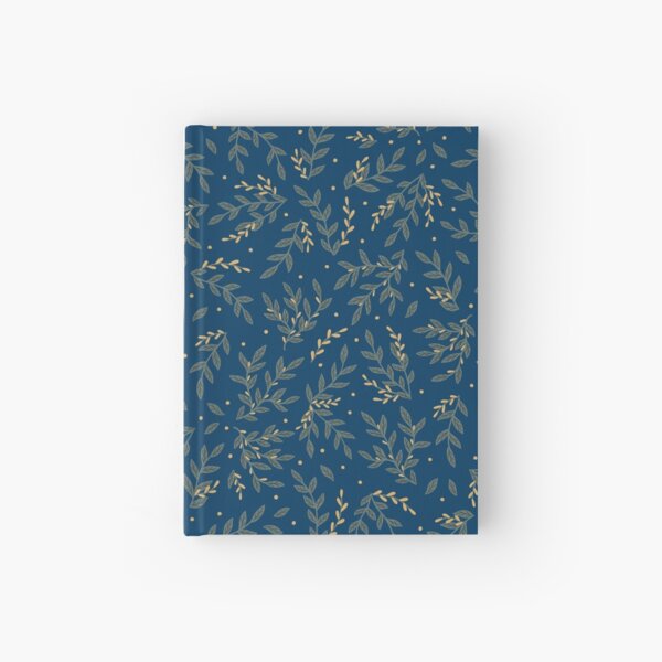 Golden leaves - Midnight Teal Hardcover Journal