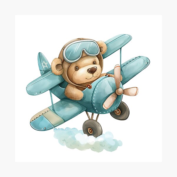 Item preview, Vintage Airplane with Teddy designed and sold by KallyDe.