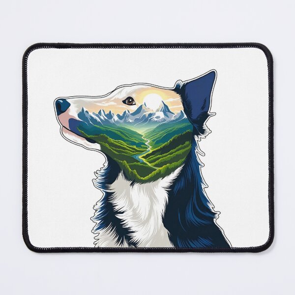 Item preview, Mountain Silhouette of a Border Collie designed and sold by GoodyPaws.