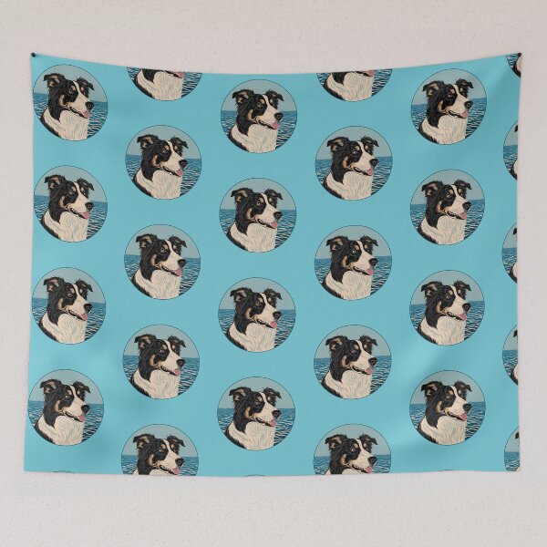 Item preview, Ocean Silhouette of a Border Collie designed and sold by GoodyPaws.