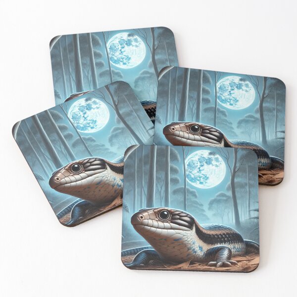 Item preview, Blue-Tongue Skink at Night – Australian Wildlife designed and sold by NocturnalNook.