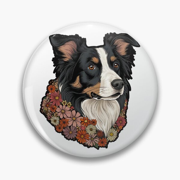 Item preview, Floral Silhouette of a Border Collie designed and sold by GoodyPaws.