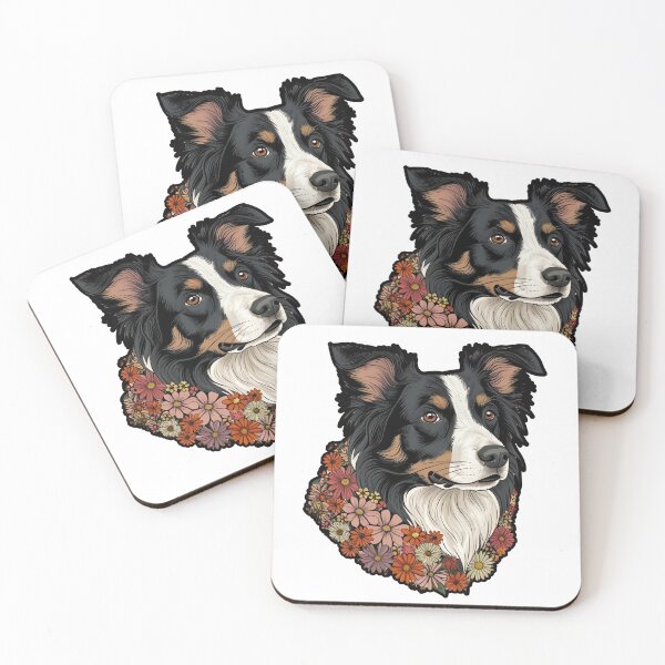 Item preview, Floral Silhouette of a Border Collie designed and sold by GoodyPaws.