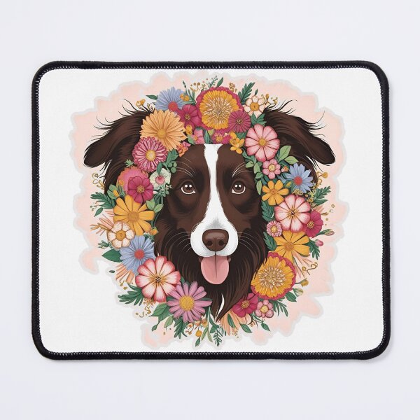 Item preview, Floral Silhouette of a Border Collie designed and sold by GoodyPaws.