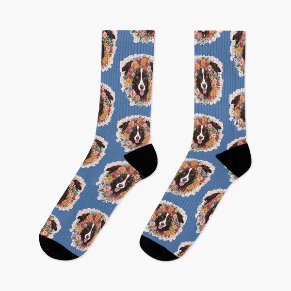 Item preview, Floral Silhouette of a Border Collie designed and sold by GoodyPaws.