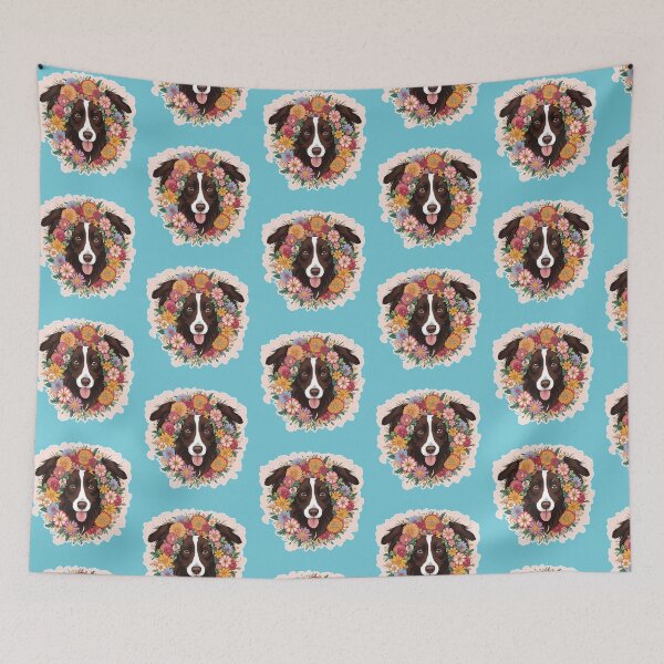 Item preview, Floral Silhouette of a Border Collie designed and sold by GoodyPaws.