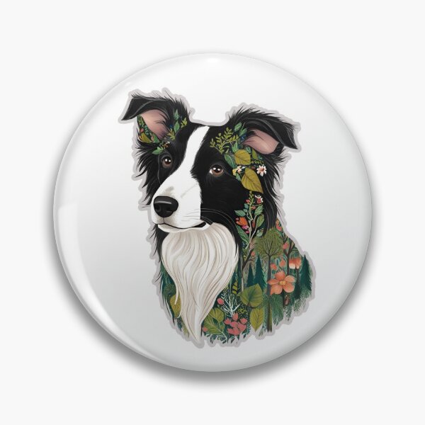 Item preview, Floral Silhouette of a Border Collie designed and sold by GoodyPaws.