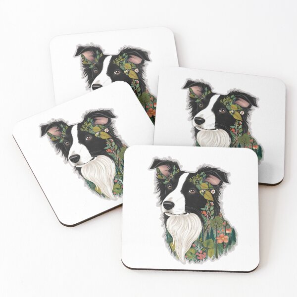 Item preview, Floral Silhouette of a Border Collie designed and sold by GoodyPaws.