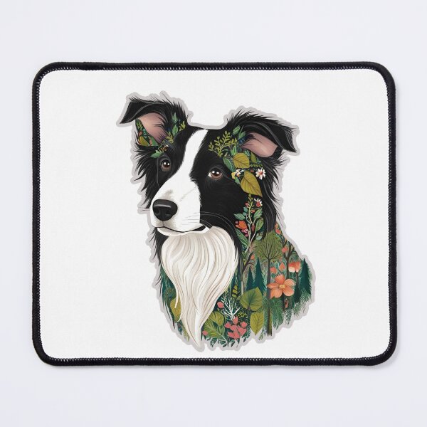Item preview, Floral Silhouette of a Border Collie designed and sold by GoodyPaws.