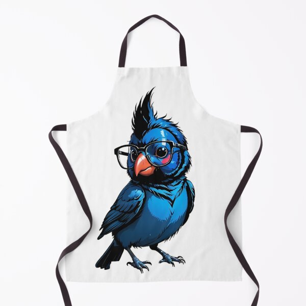 Item preview, Smart Blue Bird with Glasses – Cute Nerdy Bird Art designed and sold by The Wise Possum Co.