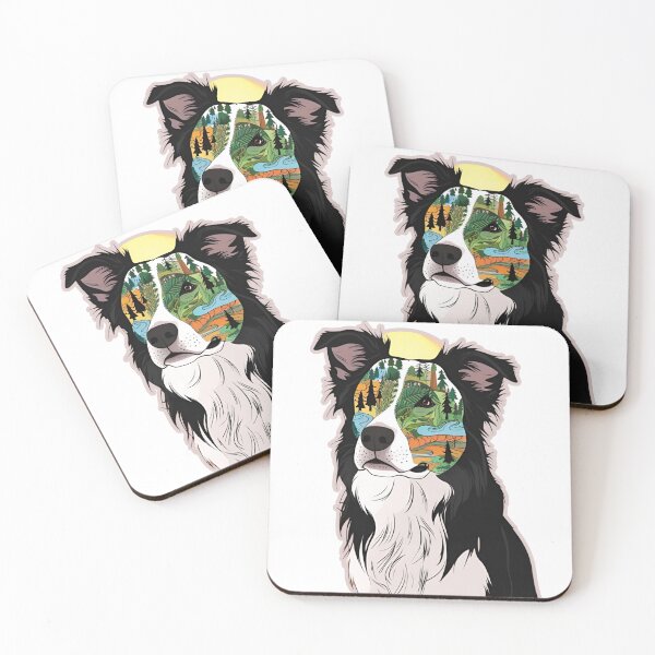 Item preview, Floral Silhouette of a Border Collie designed and sold by GoodyPaws.