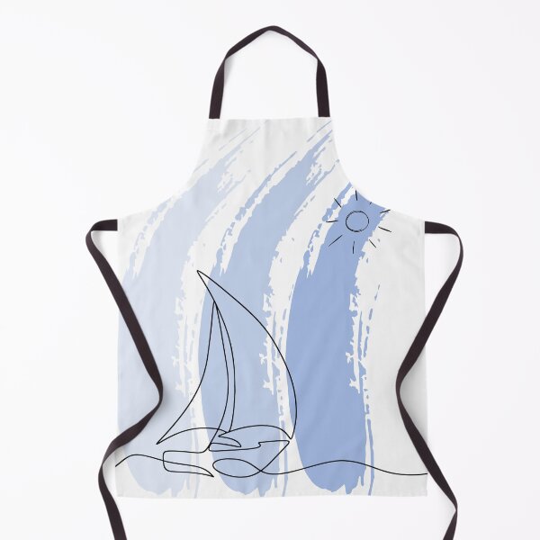 Item preview, "Minimalist Sailboat and Ocean Wave Digital Art - Modern Nautical Design" designed and sold by Nannaphat Sukkasem.