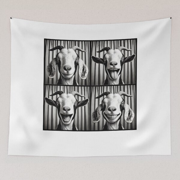 Item preview, Cute Goat Selfie Photo Funny Photobooth Goat Lover Farmer designed and sold by Kimberley King Art  King Art.