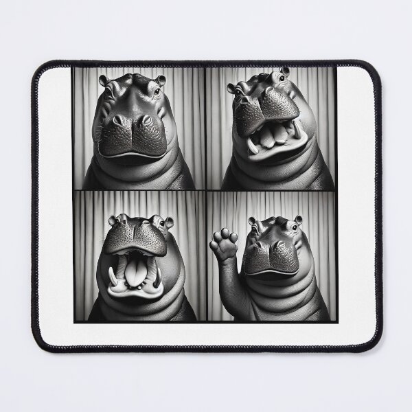Item preview, Cute Hippo Selfie Photo Funny Photobooth Hippo Lover designed and sold by Kimberley King Art King Art.