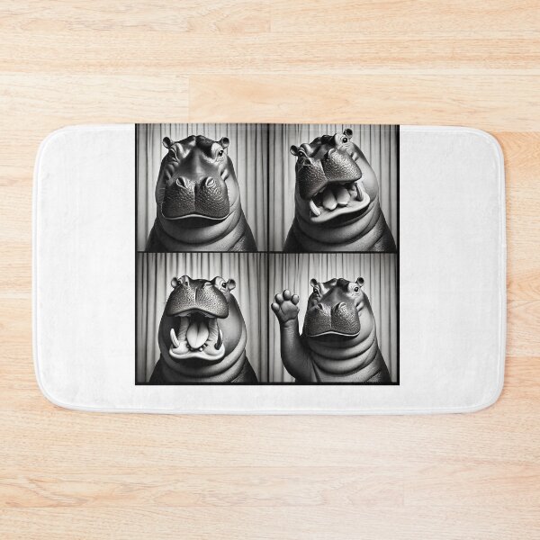 Item preview, Cute Hippo Selfie Photo Funny Photobooth Hippo Lover designed and sold by Kimberley King Art  King Art.