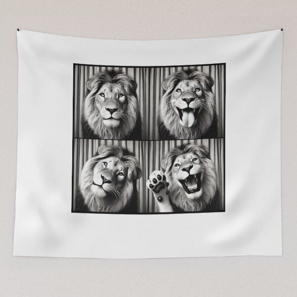 Item preview, Cute Lion Selfie Photo Funny Photobooth Lion Lover designed and sold by Kimberley King Art  King Art.