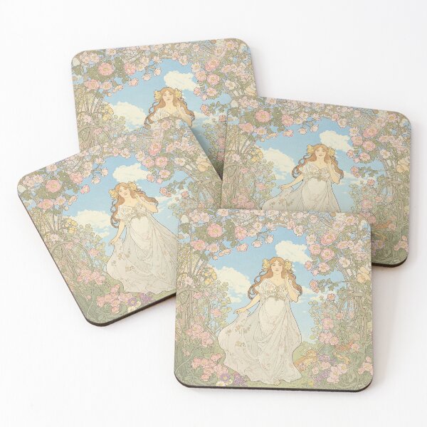Item preview, French Mademoiselle in Spring Art Nouveau designed and sold by MargLandmeter.