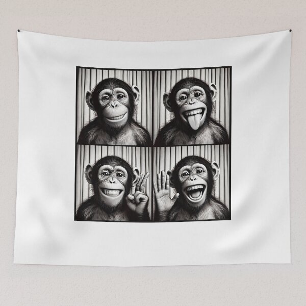 Item preview, Cute Monkey Selfie Photo Funny Photobooth Monkey Lover designed and sold by Kimberley King Art  King Art.