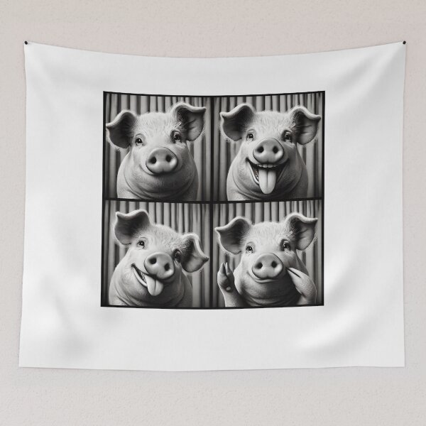 Item preview, Cute Pig Selfie Photo Funny Photobooth Pig Lover designed and sold by Kimberley King Art  King Art.