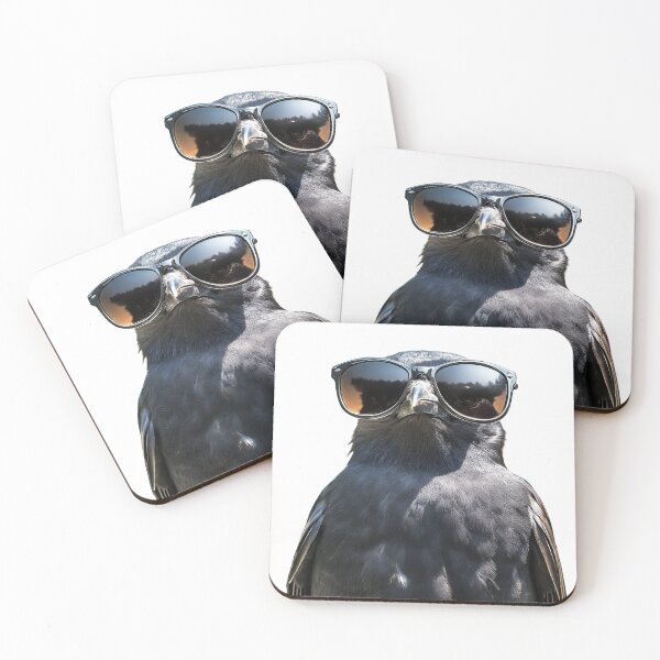 Item preview, Funny cool Blackbird Bird wearing sunglasses designed and sold by LazyOwlStore.