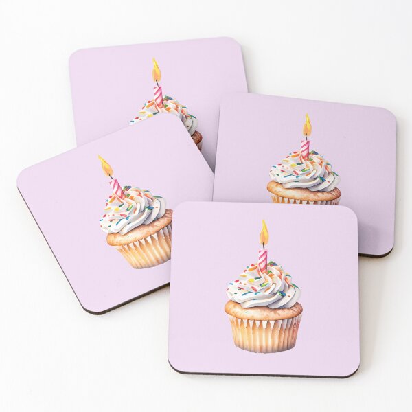 Item preview, Birthday Candle Cupcake with Rainbow Sprinkles designed and sold by poisonivysaur93.