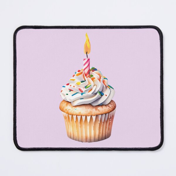 Item preview, Birthday Candle Cupcake with Rainbow Sprinkles designed and sold by poisonivysaur93.