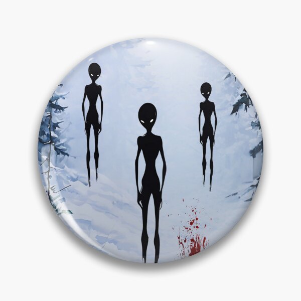 Item preview, Alien Encounter in the Winter Woods – Mysterious Sci-Fi Art designed and sold by Dino-Lune.