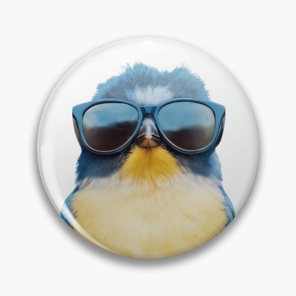 Item preview, Funny cool Blue tit Bird wearing sunglasses designed and sold by LazyOwlStore.