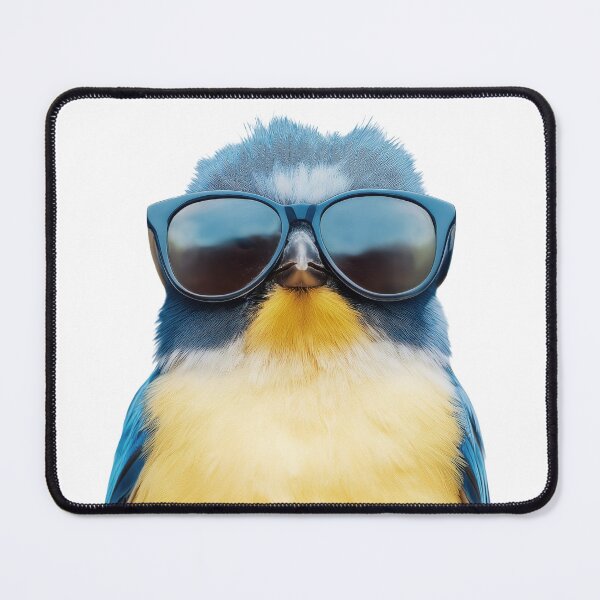 Item preview, Funny cool Blue tit Bird wearing sunglasses designed and sold by LazyOwlStore.