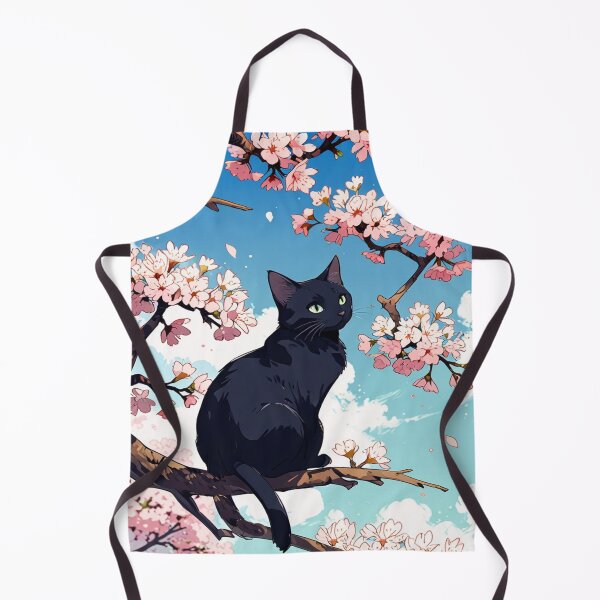 Item preview, Black Cat on Cherry Blossom designed and sold by Zini-ArtStudio.