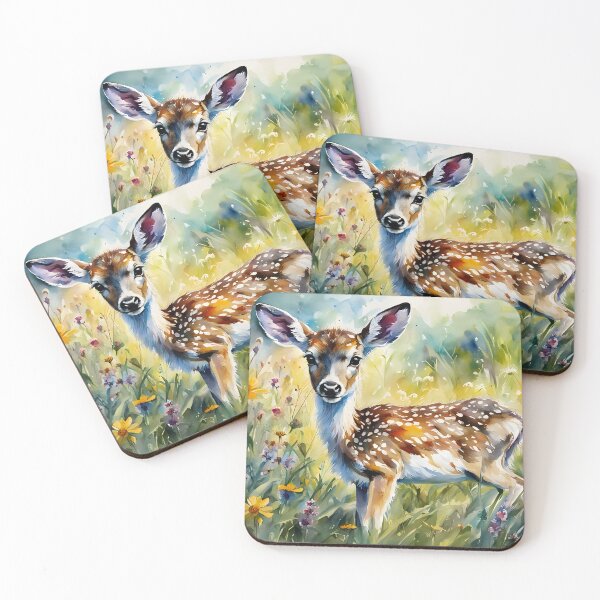 Item preview, Fawn - A Baby Fallow Deer amongst Wildflowers designed and sold by Country-Artist.