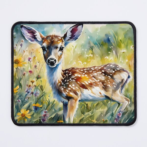 Item preview, Fawn - A Baby Fallow Deer amongst Wildflowers designed and sold by Country-Artist.