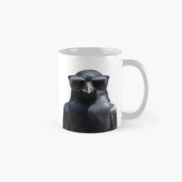 Item preview, Funny cool Carrion crow Bird wearing sunglasses designed and sold by LazyOwlStore.
